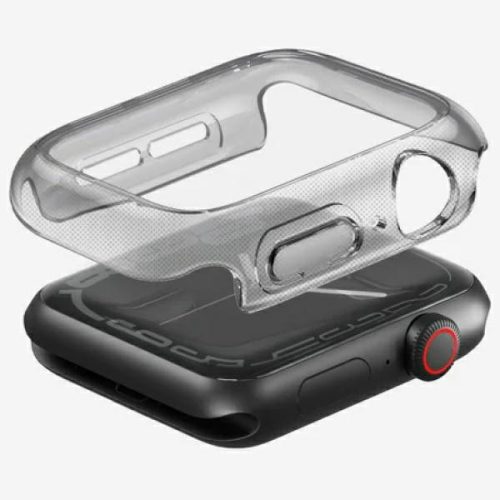 Uniq Garde Apple Watch 11/ Watch 10 46mm műanyag tok kijelzővédelemmel, fekete