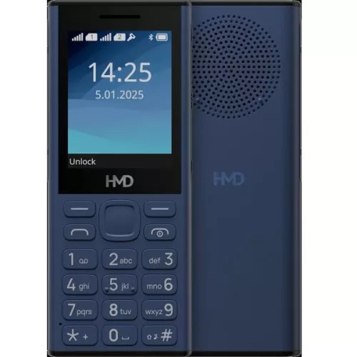 HMD 130 Music nyomógombos telefon, Dual Sim, IP54, kártyafüggetlen, kék