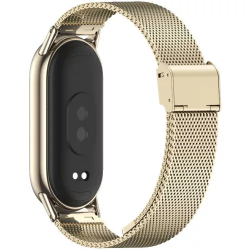 Xiaomi Mi Smart Band 8 / 9, fém pótszíj, milánói stílus, TP MilaneseBand, arany