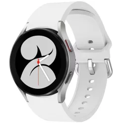   Samsung Galaxy Watch 4 / 5 / 5 Pro / 6 / 7 / FE (40 / 44 / 45mm) / Watch 4 Classic / 6 Classic (42 / 43 / 46mm), szilikon pótszíj, állítható, TP IconBand, fehér
