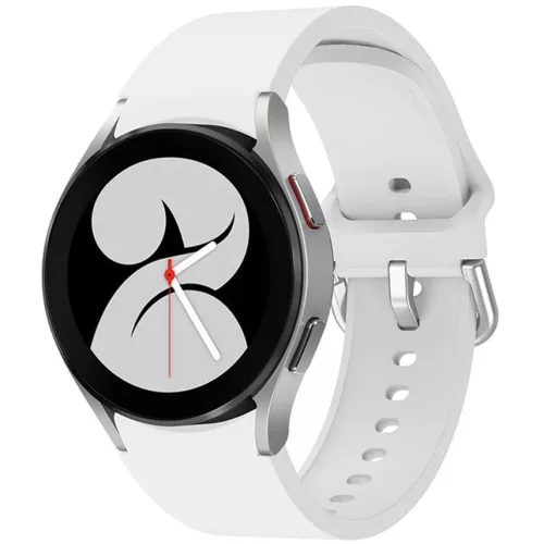 Samsung Galaxy Watch 4 / 5 / 5 Pro / 6 / 7 / FE (40 / 44 / 45mm) / Watch 4 Classic / 6 Classic (42 / 43 / 46mm), szilikon pótszíj, állítható, TP IconBand, fehér