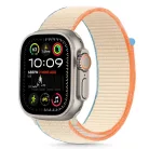 Apple Watch 4-6, SE, SE (2022), SE (2025) (38 / 40 mm) / Watch 7-9 (41 mm) / Watch 10-11 (42 mm), textíl pótszíj, nylon, állítható, légáteresztő, TP Nylon, krém