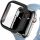 Apple Watch 4-6, SE, SE (2022), SE (2025) (44 mm), Műanyag védőkeret, kijelzővédő üveggel, szíj nélkül, TP Defense360, fekete/narancs