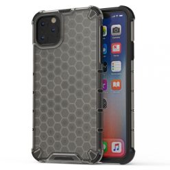   Xiaomi Mi 11 Pro, Műanyag hátlap védőtok, közepesen ütésálló, légpárnás sarok, méhsejt minta, Wooze Honey, fekete