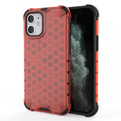   Xiaomi Mi 11 Pro, Műanyag hátlap védőtok, közepesen ütésálló, légpárnás sarok, méhsejt minta, Wooze Honey, piros
