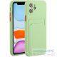 Apple iPhone X / XS, Szilikon tok, kártyatartóval, Wooze Card Slot, világoszöld