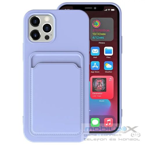 Apple iPhone XS Max, Szilikon tok, kártyatartóval, Wooze Card Slot, lila