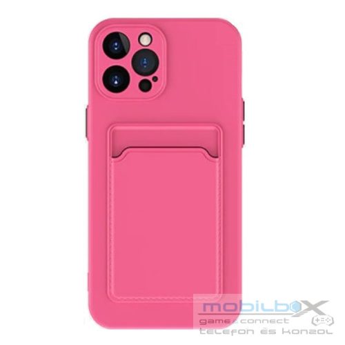 Apple iPhone XS Max, Szilikon tok, kártyatartóval, Wooze Card Slot, magenta