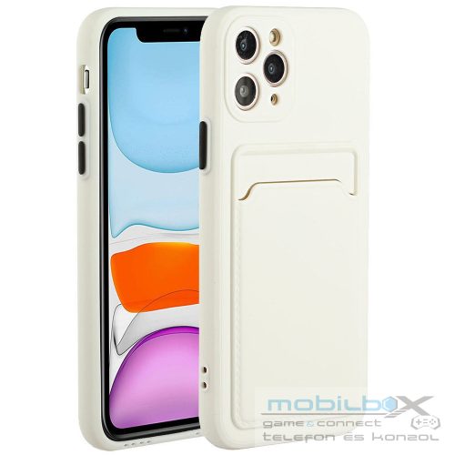 Samsung Galaxy A50 / A50s / A30s, Szilikon tok, kártyatartóval, Wooze Card Slot, fehér