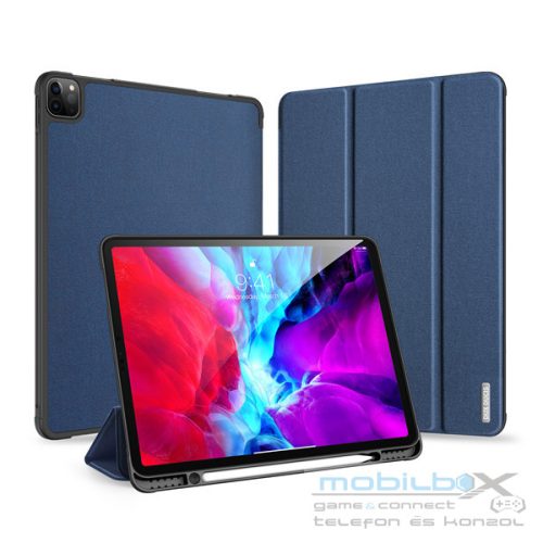 Apple iPad Pro 12.9 (2020), mappa tok, Smart Case, érintőceruza tartó, Dux Ducis Domo, sötétkék