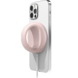   Magsafe töltőpad tartó, szilikon, asztali tartó funkció, ujjtámasz, Magsafe töltőkkel kompatibilis, Wooze Handrail Holder, rózsaszín