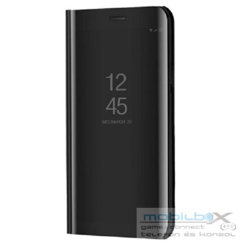 Samsung Galaxy A01 Core SM-A013F, Oldalra nyíló tok, hívás mutatóval, Smart View Cover, fekete (utángyártott)