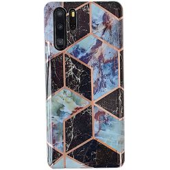   Apple iPhone 6 / 6S, Szilikon tok, sokszöges márvány minta, Wooze Geometric Marble, színes/fekete