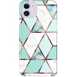   Huawei Mate 30 / 30 5G, Szilikon tok, sokszöges márvány minta, Wooze Geometric Marble, színes/zöld