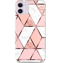   Samsung Galaxy Note 20 / 20 5G SM-N980 / N981, Szilikon tok, sokszöges márvány minta, Wooze Geometric Marble, színes/rózsaszín