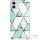 Samsung Galaxy Note 10 / 10 5G SM-N970 / N971, Szilikon tok, sokszöges márvány minta, Wooze Geometric Marble, színes/zöld