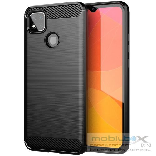 Motorola Moto G60S, Szilikon tok, közepesen ütésálló, szálcsiszolt, karbon minta, fekete