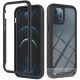 Google Pixel 5a, Szilikon hátlap és műanyag előlapi tok, elő- és hátlapi üveggel, közepsen ütésálló, Wooze Power Case, fekete