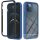Google Pixel 5a, Szilikon hátlap és műanyag előlapi tok, elő- és hátlapi üveggel, közepsen ütésálló, Wooze Power Case, fekete/kék
