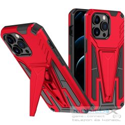  Samsung Galaxy Note 10 / 10 5G SM-N970 / N971, Műanyag hátlap védőtok szilikon belső, közepesen ütésálló, kitámasztóval, Wooze Supportive Care, piros