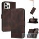 Oppo Find X5, Oldalra nyíló tok, stand, kártyatartóval, kézpánttal, Wooze Illusion, barna
