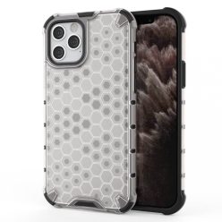   Xiaomi Mi 11 Pro, Műanyag hátlap védőtok, közepesen ütésálló, légpárnás sarok, méhsejt minta, Wooze Honey, fehér