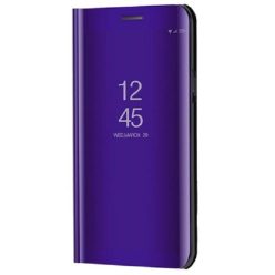   Xiaomi Redmi K40S 5G / Poco F4 5G, Oldalra nyíló tok, hívás mutatóval, Smart View Cover, lila (utángyártott)