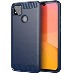   Apple iPhone 14 Pro, Szilikon tok, közepesen ütésálló, szálcsiszolt, karbon minta, sötétkék