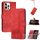 Huawei Honor 60 Pro, Oldalra nyíló tok, stand, kártyatartóval, kézpánttal, Wooze Illusion, piros