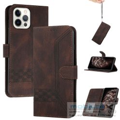   Xiaomi Mix 4, Oldalra nyíló tok, stand, kártyatartóval, kézpánttal, Wooze Illusion, barna