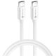 USB Type-C töltő- és adatkábel, USB Type-C, 100 cm, 5000 mA, 100W, gyorstöltés, PD, QC 4.0, C339, fehér