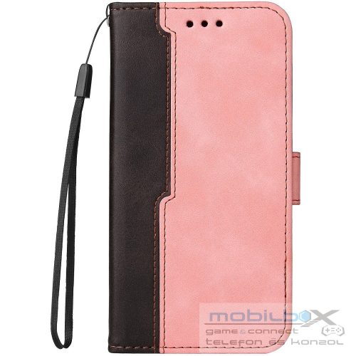 Apple iPhone 11 Pro Max, Oldalra nyíló tok, stand, kártyatartóval, kézpánttal, Wooze Colour Wallet, rózsaszín