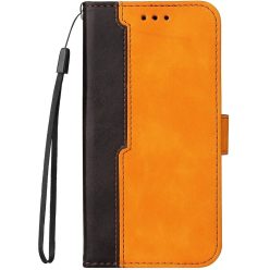   Apple iPhone X / XS, Oldalra nyíló tok, stand, kártyatartóval, kézpánttal, Wooze Colour Wallet, narancssárga