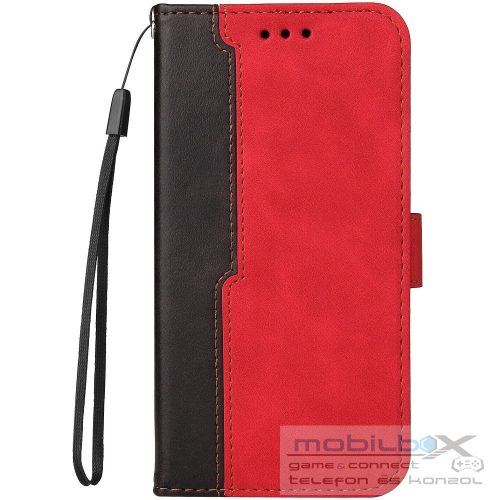 Samsung Galaxy A03 Core SM-A032F, Oldalra nyíló tok, stand, kártyatartóval, kézpánttal, Wooze Colour Wallet, piros