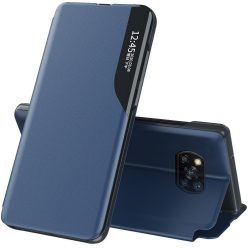   Telefon tok, Xiaomi Redmi Note 12 4G, Oldalra nyíló, stand, hívás mutatóval, Wooze FashionBook, kék