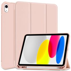   Apple iPad 10.9 (2022) / iPad 11 (2025), mappa tok, Apple Pencil tartóval, Smart Case, rózsaszín