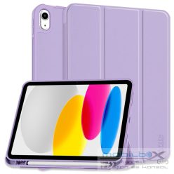   Apple iPad 10.9 (2022) / iPad 11 (2025), mappa tok, Apple Pencil tartóval, Smart Case, lila