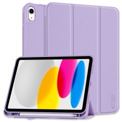   Apple iPad 10.9 (2022) / iPad 11 (2025), mappa tok, Apple Pencil tartóval, Smart Case, lila