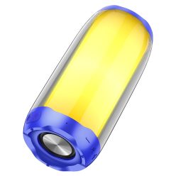   Bluetooth hordozható hangszóró, 10W, v5.0, Beépített FM rádió, TF kártyaolvasó, USB aljzat, 3.5mm, Kihangosított hívás támogatás, LED-es hangulatvilágítás, Hoco HC8 Pulsating, kék