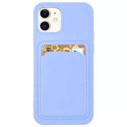   Apple iPhone 15 Pro Max, Szilikon tok, kártyatartóval, Wooze Card Slot, világoskék