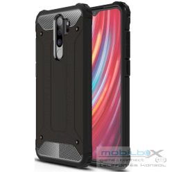   Samsung Galaxy M30 SM-M305F, Műanyag hátlap védőtok, Defender, fémhatású, fekete