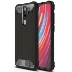   Samsung Galaxy M30 SM-M305F, Műanyag hátlap védőtok, Defender, fémhatású, fekete