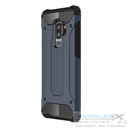 Samsung Galaxy M20 SM-M205F, Műanyag hátlap védőtok, Defender, fémhatású, sötétkék