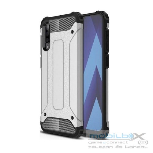 Samsung Galaxy M30 SM-M305F, Műanyag hátlap védőtok, Defender, fémhatású, ezüst