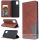 Nokia 1 Plus, Oldalra nyíló tok, stand, geometria minta, Wooze DesignBook, barna
