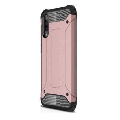   Huawei Mate 30 Lite, Műanyag hátlap védőtok, Defender, fémhatású, vörösarany