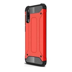   Huawei Mate 30 Lite, Műanyag hátlap védőtok, Defender, fémhatású, piros