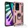 LG K30 (2019), Műanyag hátlap védőtok, közepesen ütésálló, szilikon belső, telefontartó gyűrű, Defender, vörösarany