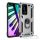 LG K30 (2019), Műanyag hátlap védőtok, közepesen ütésálló, szilikon belső, telefontartó gyűrű, Defender, ezüst