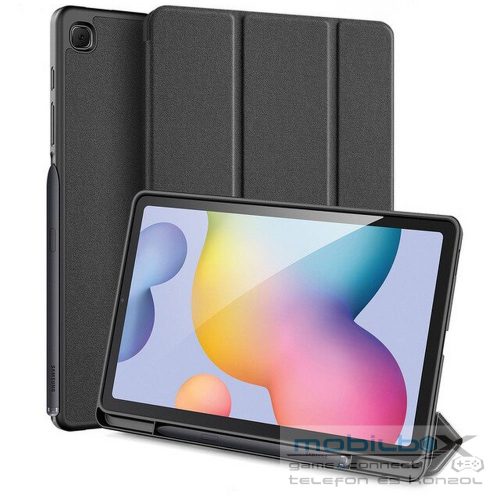 Samsung Galaxy Tab S6 Lite 10.4 (2020 / 2022 / 2024) SM-P610 / P615 / P613 / P619 / P620 / P625, mappa tok, Trifold, érintőceruza tartó, Dux Ducis Domo, fekete